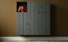 Anne Storage modular shelving system by Anne Krook for Horreds, square module configuration in workspace setting