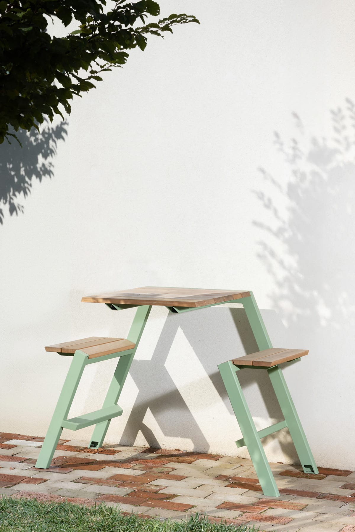 Cricket two-person high bench table in outdoor setting, Soma Design Småland