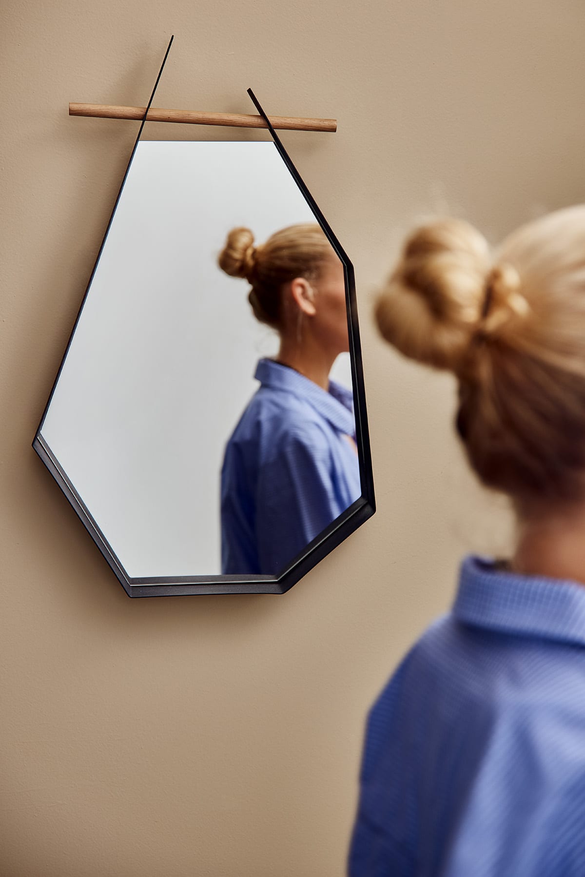 Edge Mirror powder coated metal black