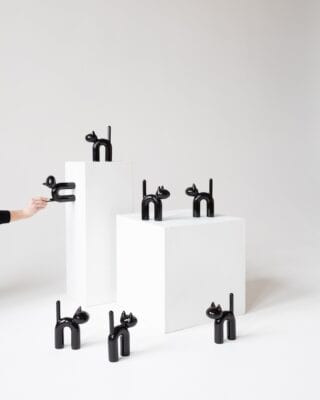 Mini KISU black ceramic figure by Eero Aarnio