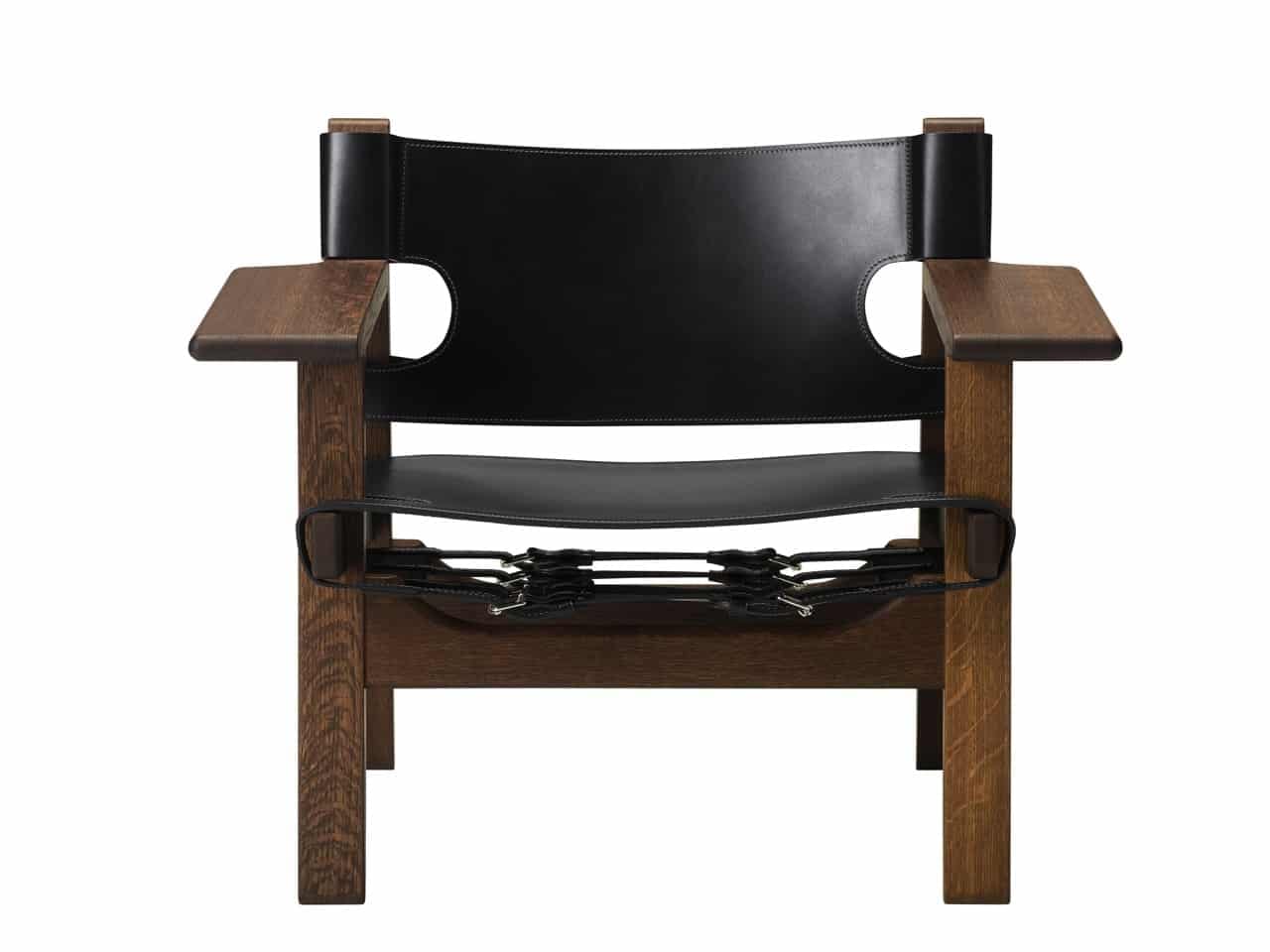 Spanish Chair Smoked Oak Black Leather V | Scandinavian Design