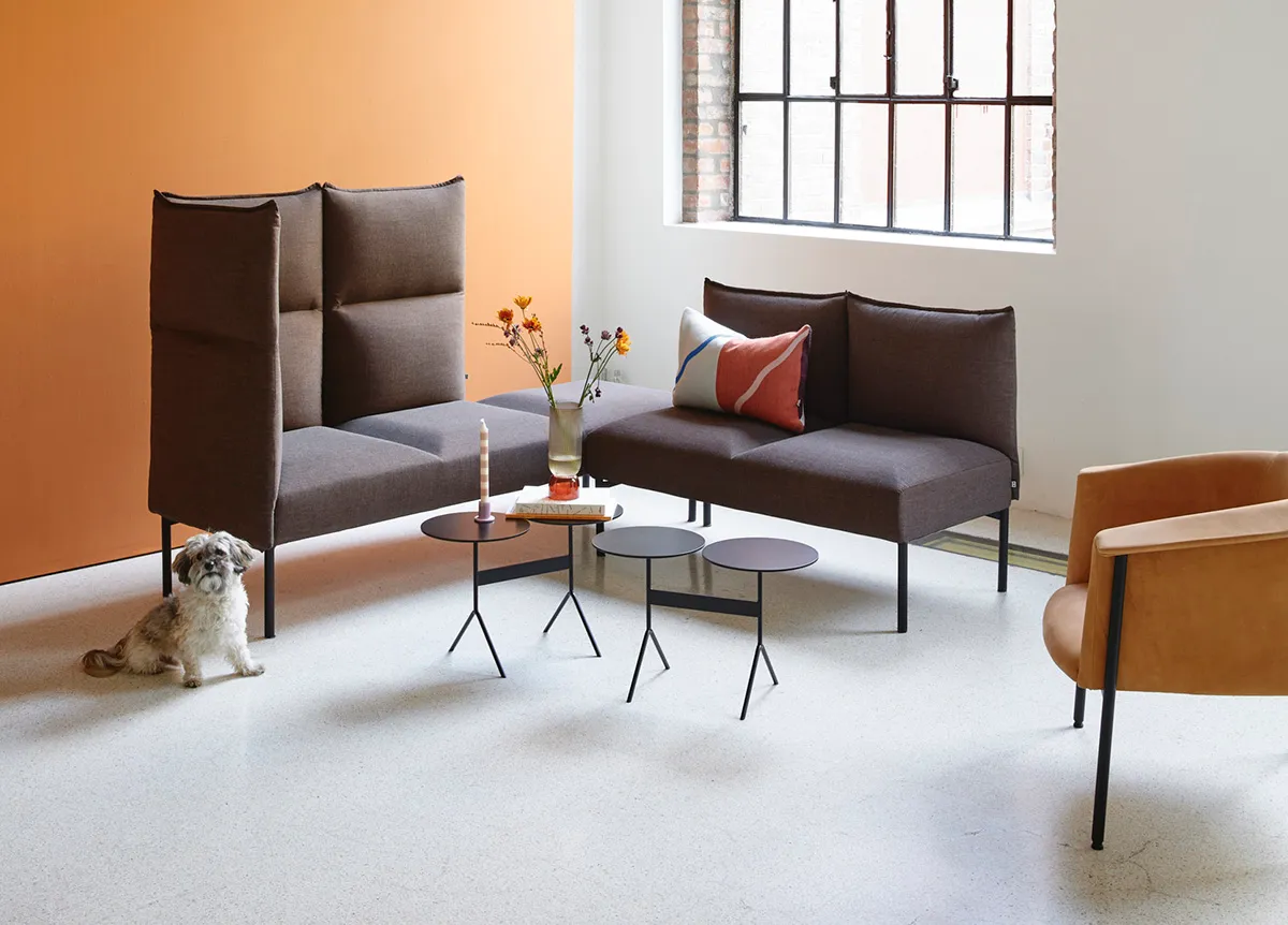 Lobby sofa system overview by Dag Hjelle showing flexible modular design with removable covers for LK Hjelle Norway