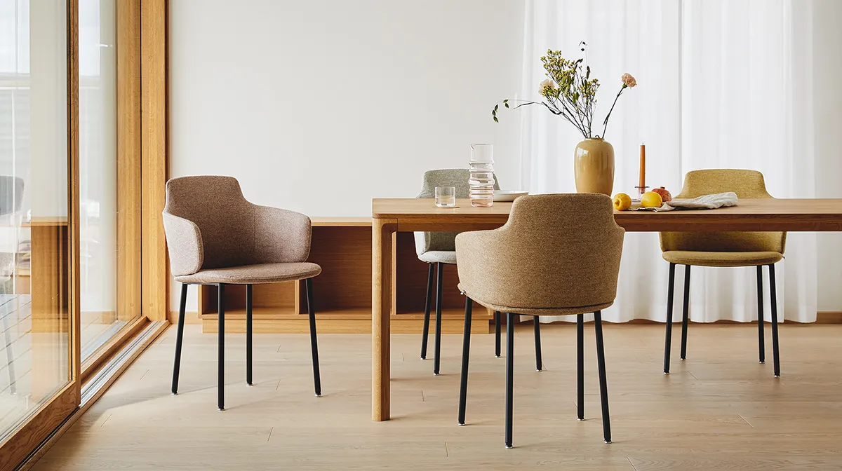 Ada chair by Jonas R. Stokke showing petite elegant design with lumbar support for LK Hjelle Norway