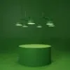 Curve Crown pendant with interlinked arms creating circle dance effect by Front for Zero Lighting