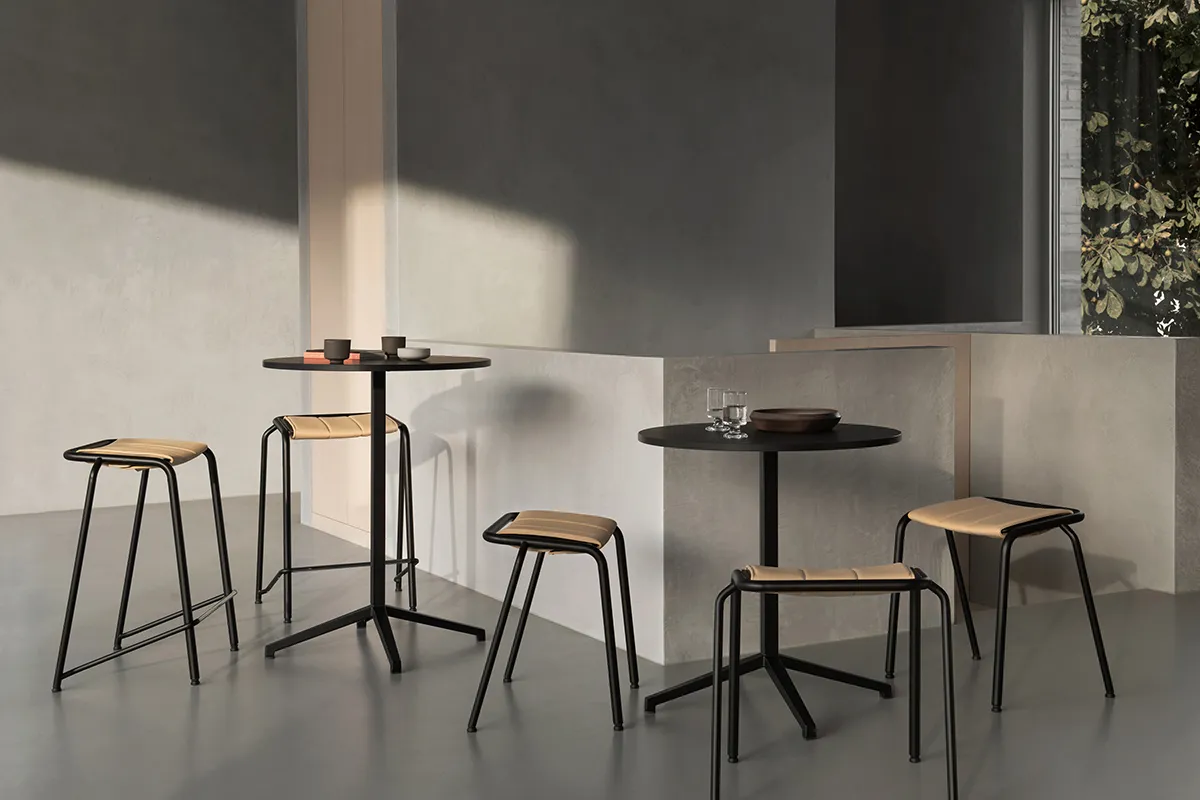 A22 stool by Anya Sebton for Lammhults designed for sustainable loop with all-steel construction