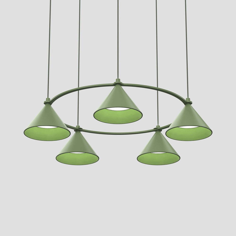 Lumo pendant light by Thomas Bernstrand for Zero Lighting in classic cone shape with aluminum shade