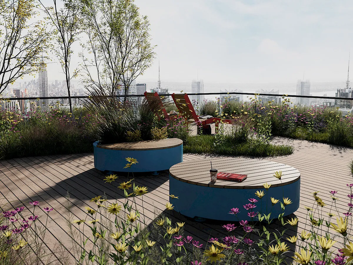 High Round Bench by Mats Aldén for Nola featuring circular seating design for urban spaces and courtyards