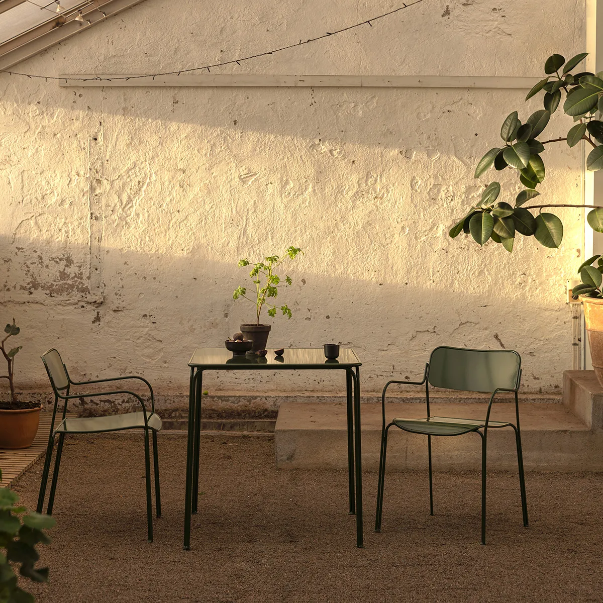 Libelle collection showing chair table variations Andreas Engesvik Grythyttan Stålmöbler outdoor furniture