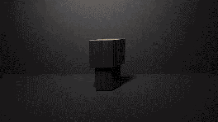 Romb Mini rechargeable table lamp Broberg Ridderstråle Pholc aluminum cardboard-inspired geometric design
