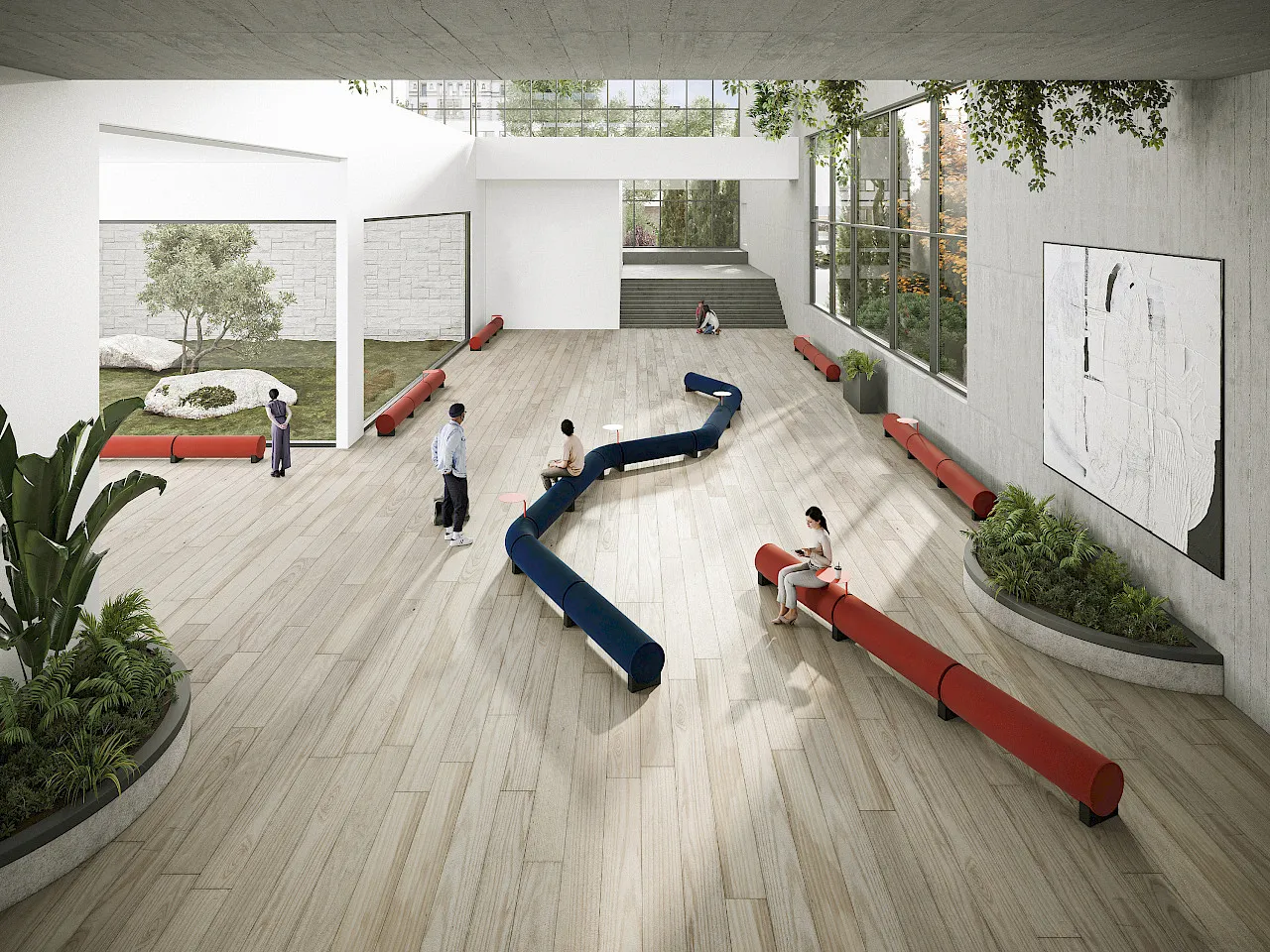 NOLA Tube System modular seating by Thomas Bernstrand curved tactile surfaces snake through spaces