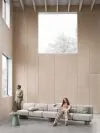 Borselius Bernstrand Rut square sofa system featuring 75x75cm modules with steel beam and oak supports