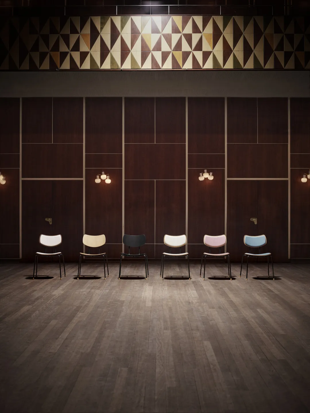 Danish concert hall featuring VLA26 chairs as original seating solution in historic functionalist setting