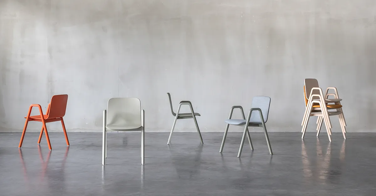 Harri Korhonen Naku product family featuring stackable chair stool tables and shelves with honest Finnish design