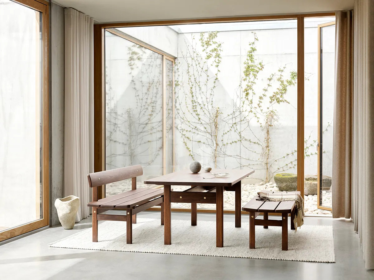 Børge Mogensen Asserbo table and bench by Carl Hansen & Søn featuring sustainable eucalyptus construction