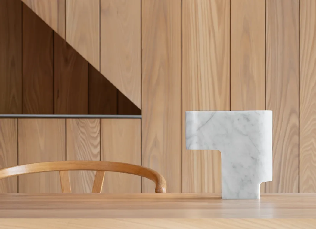 John Pawson W223 Pawson lamp overview Wästberg showing monumental marble aluminum sculptural table lighting minimalist design