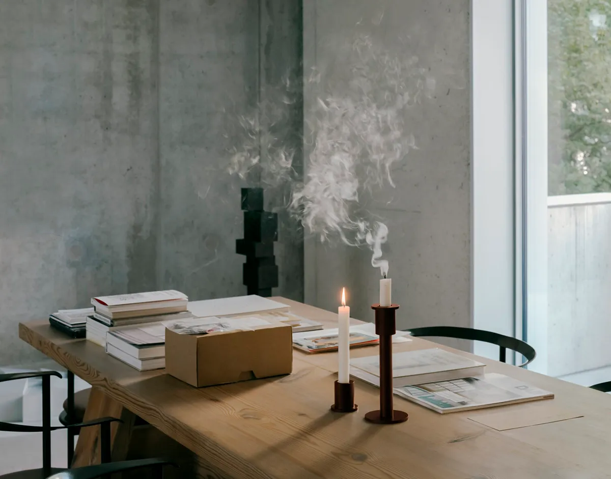 Holocene No 5 candle holder by David Chipperfield for Wästberg featuring mirror sconce design