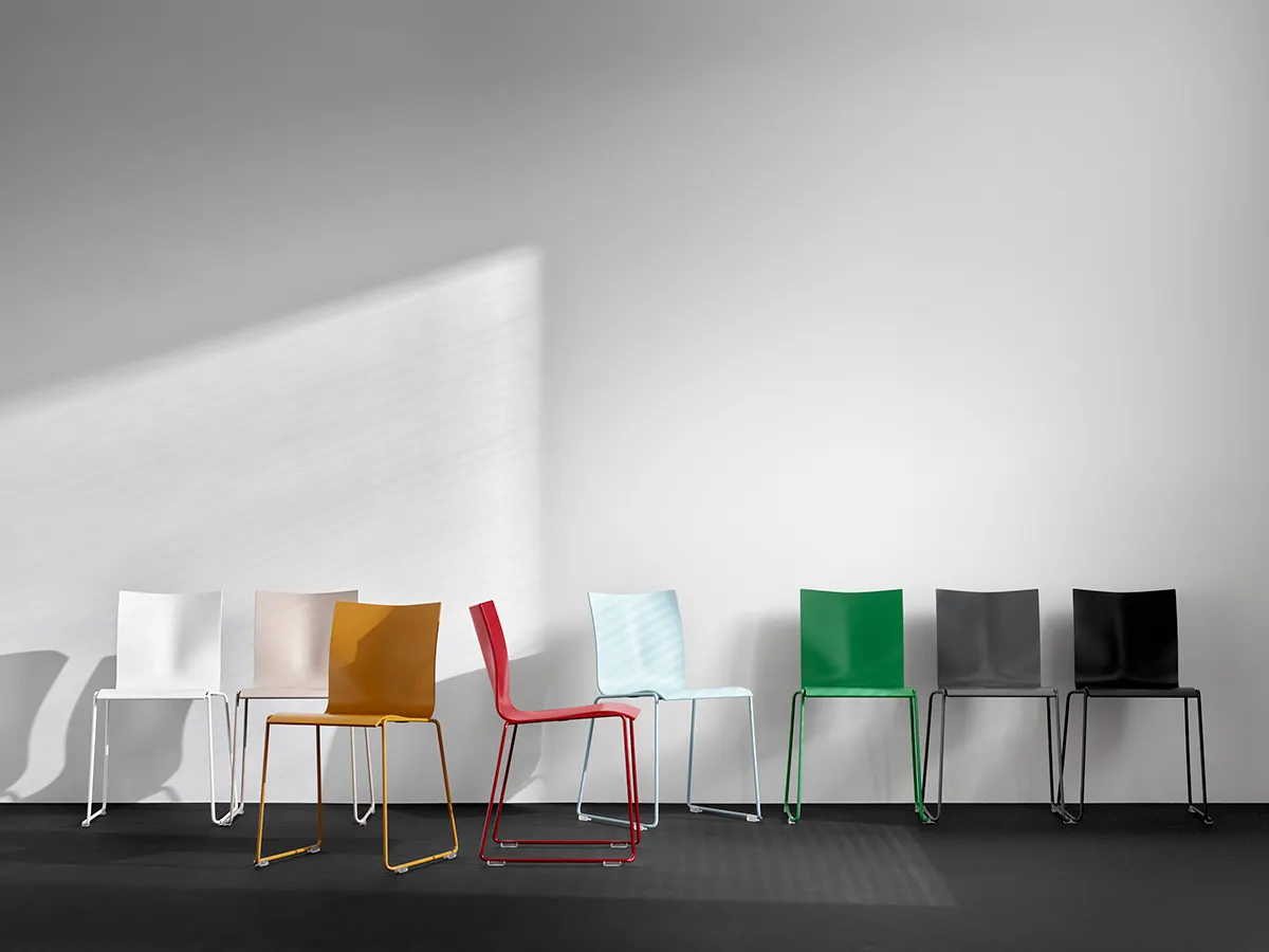 Chairik chair series by Erik Magnussen for Montana featuring new color options and stackable design