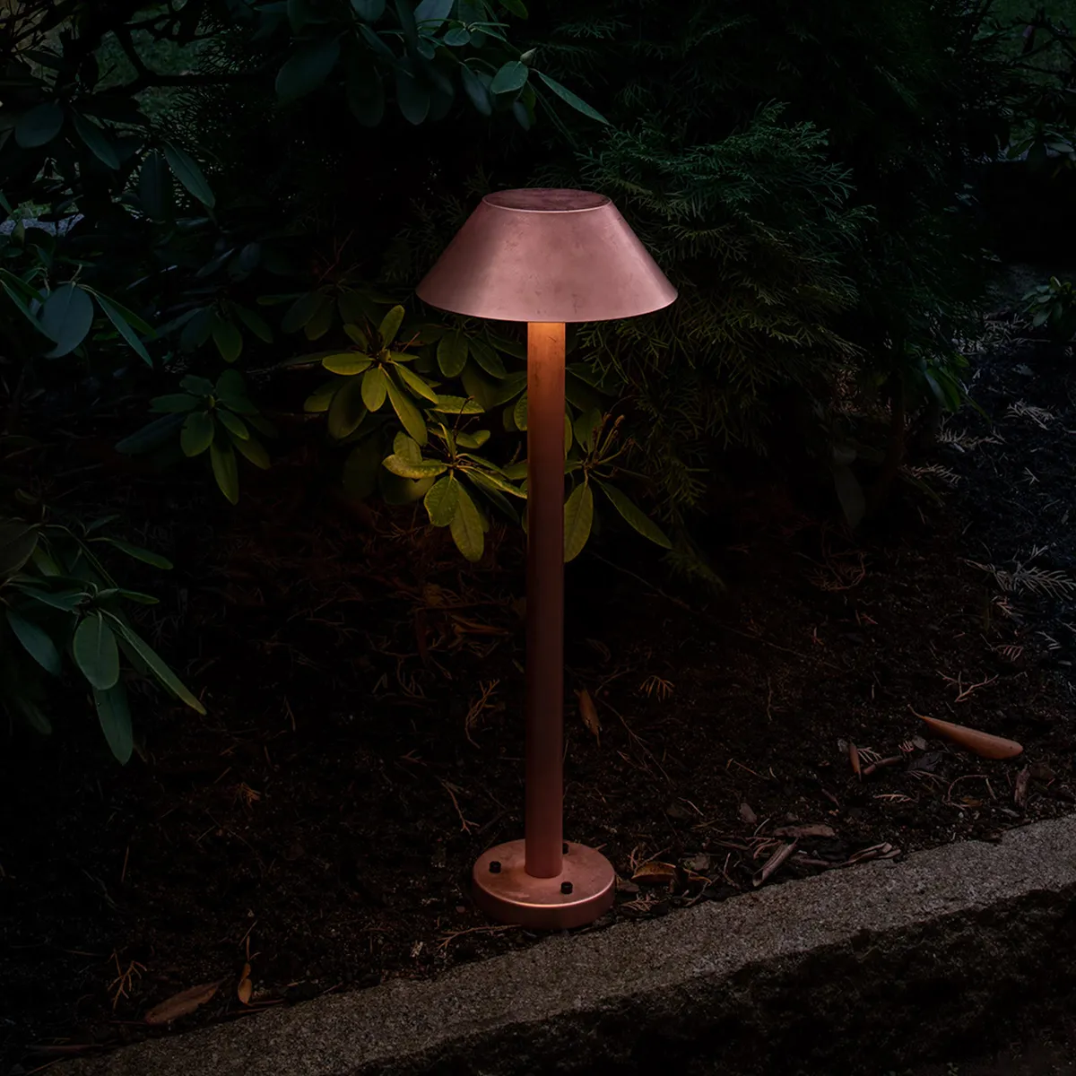 Cake outdoor lamp by Sandin & Bülow for Örsjö featuring raw copper construction and garden lighting