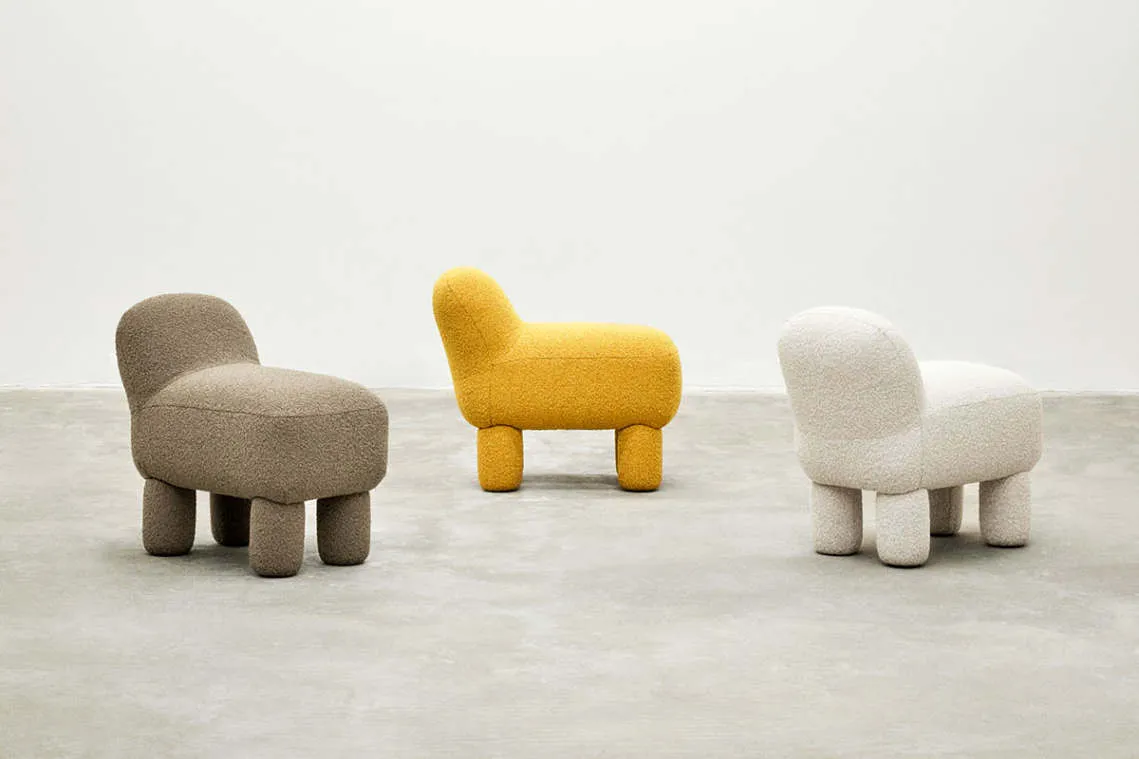 Lulu pouf overview by Färg & Blanche for Design House Stockholm showcasing modular Nordic seating design