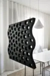 Sound of Silence acoustic panel by Ingegerd Raman featuring wave-shaped peat fiber construction with artistic expression