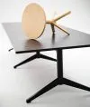 Locus pedestal table by Roger Persson featuring entirely wooden construction with solid base for Karl Andersson Söner