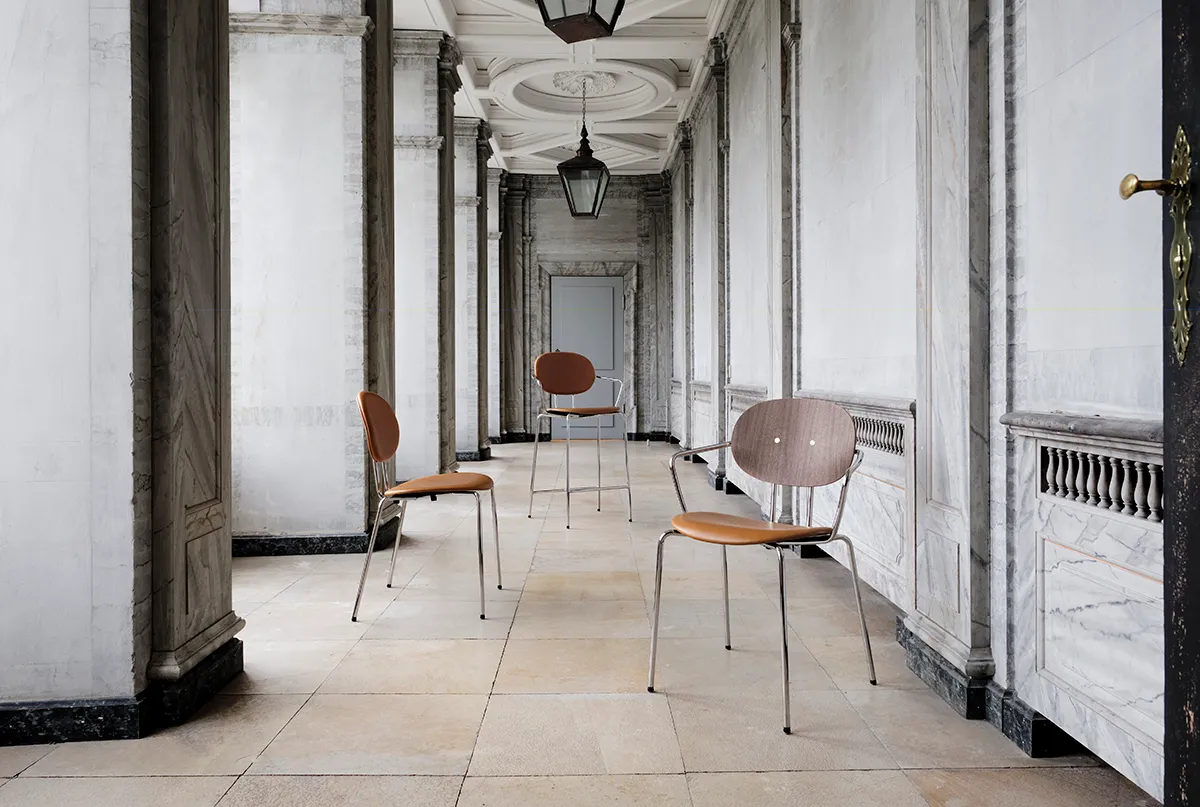 Superelliptical chair Piet Hein 1968 Sibast Furniture archives chrome upholstered mathematical superellipse shape design
