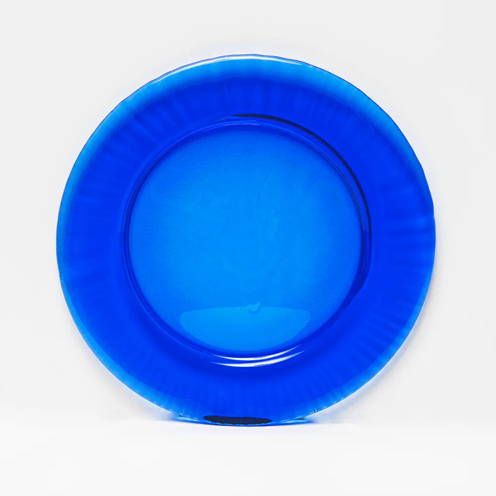 TS804 Lina cover plate Thomas Sandell Reijmyre Glasbruk lead-free crystal barium glass pressed multicolor Swedish design