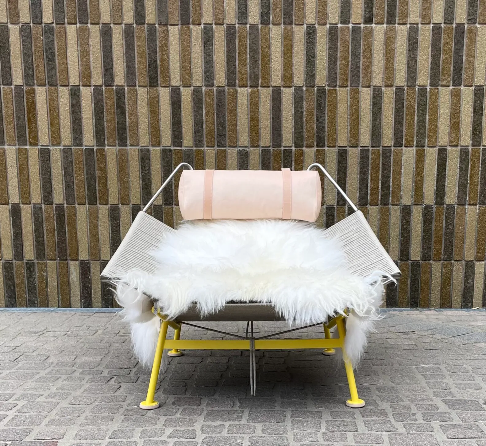 Limited jubilee PP225 Flag Halyard Chair in Wegner Yellow alongside original version showing PP Møbler's heritage collection