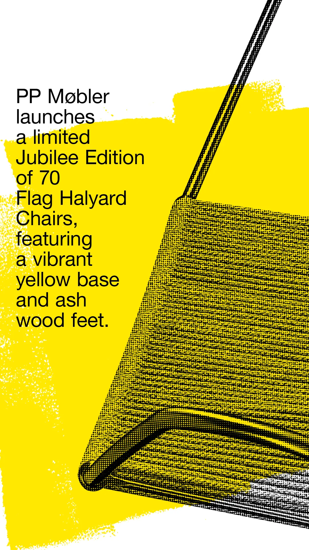Hans Wegner Flag Halyard Chair Jubilee Edition PP225 with Wegner Yellow base by PP Møbler limited collection