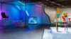Yrjö Kukkapuro Magic Room exhibition at EMMA museum featuring iconic Finnish furniture and experimental lighting designs
