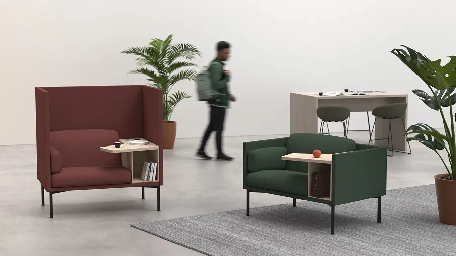 Mute Focus in dressed version by Fredrik Mattson featuring enhanced acoustic panels with refined textile finishes