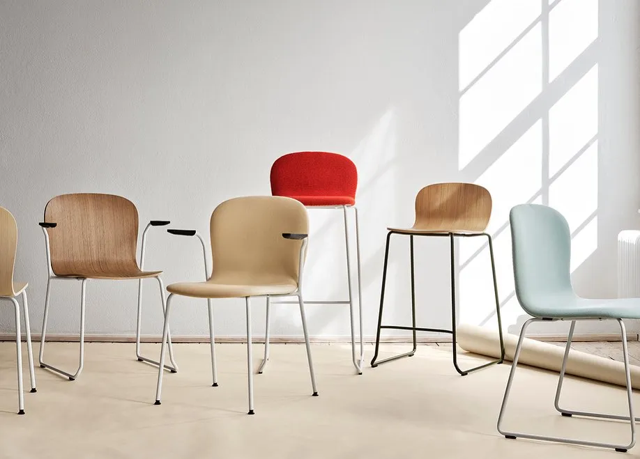 Complete Alba furniture series showcasing various pieces and their spatial relationships within Skandiform's contemporary range