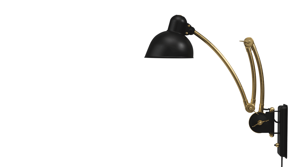 Iconic Kaiser Idell wall lamp from Fritz Hansen featuring industrial aesthetic with perfect form and function balance