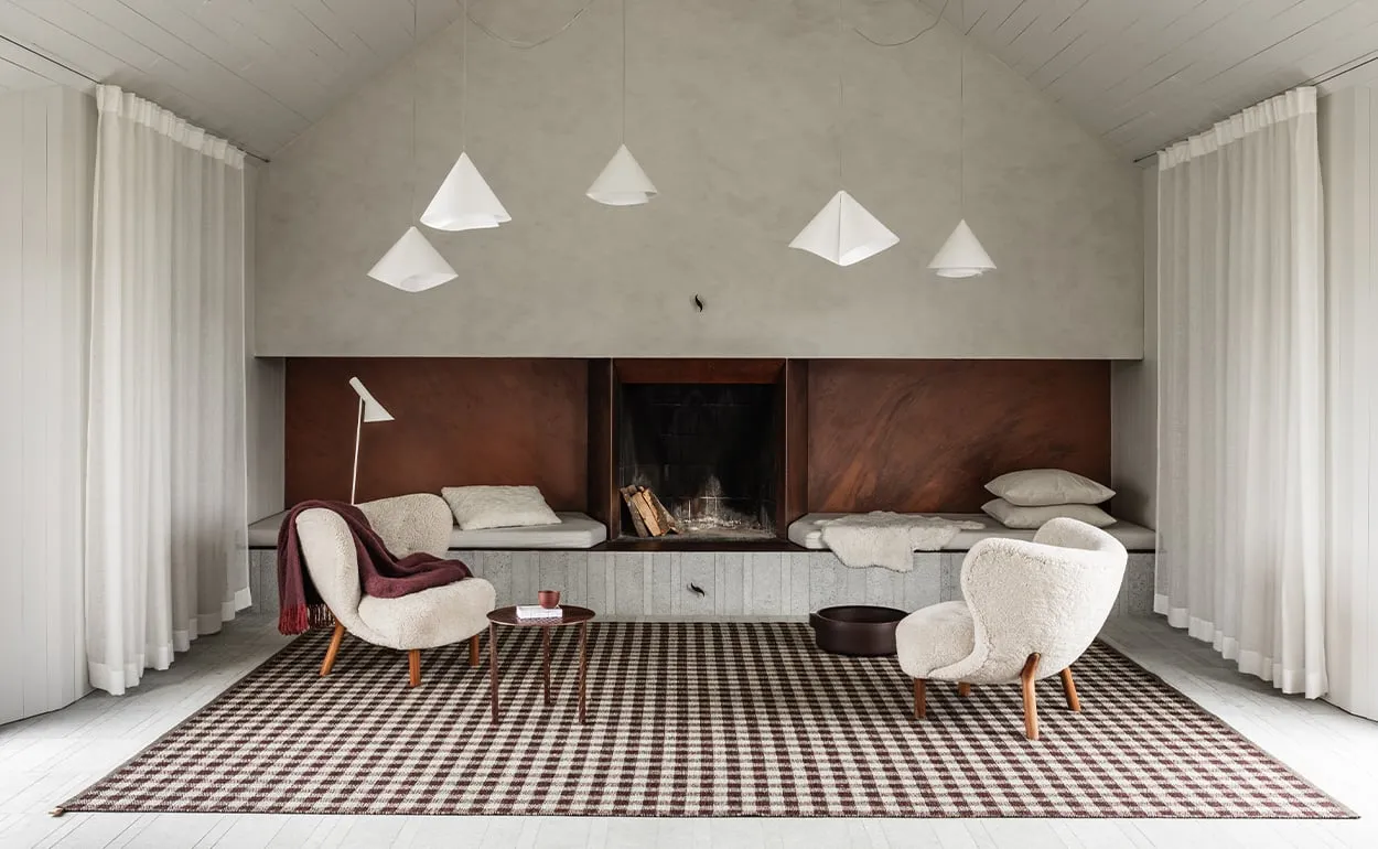 Kasthall Design Studio's Vichy collection featuring classic checked pattern in woven pure wool rugs