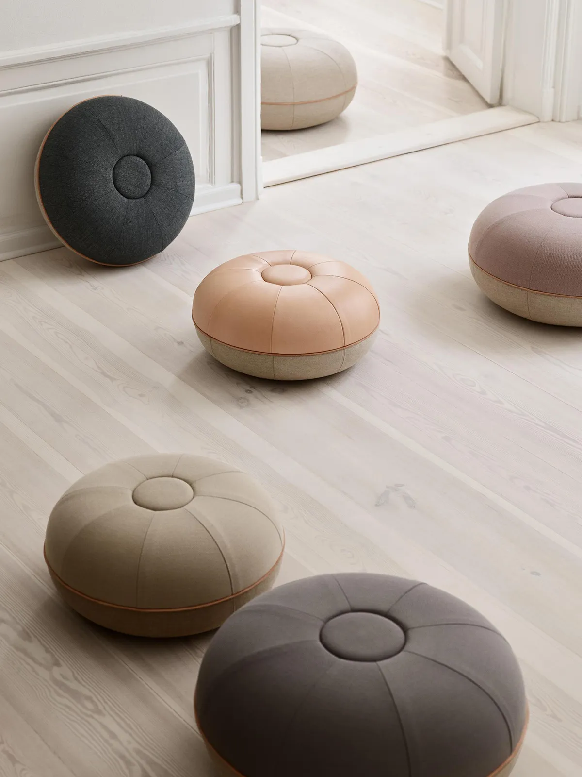 CM Pouf by Cecilie Manz for Fritz Hansen in new contemporary textiles and color options