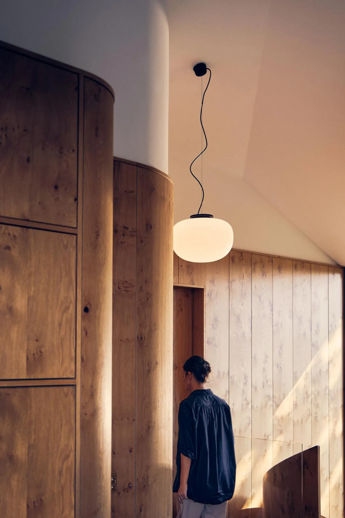 SUPERNATE light collection by Jonas Wagell for Frandsen featuring minimalist design with distinctive opal glass diffusers