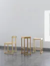 Atelier bar stool by TAF Studio for Artek featuring geometric lines and aluminum footrest reinforcement