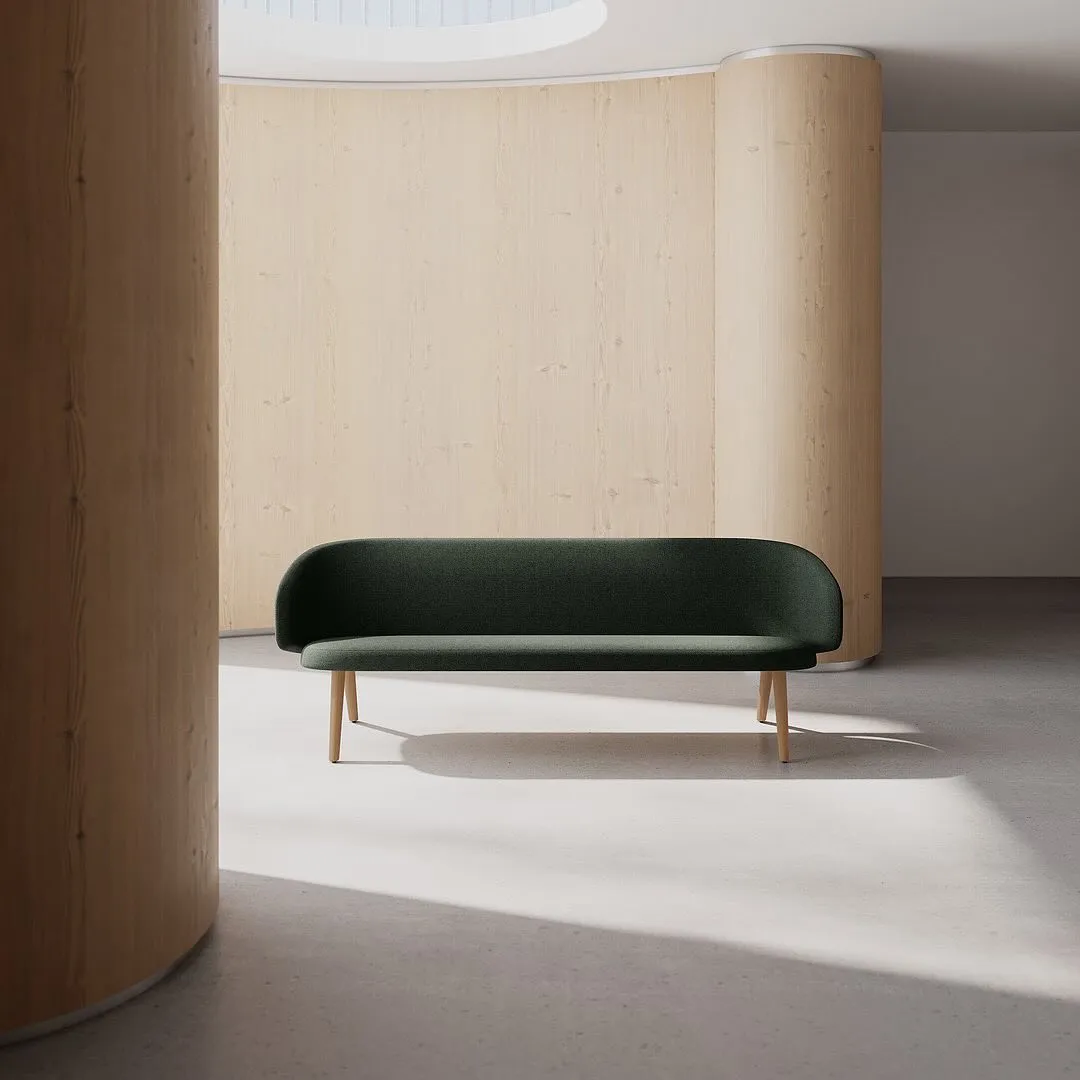 SOLA sofa by Antti Kotilainen for Martela featuring clean lines and modular flexibility for contemporary work environments