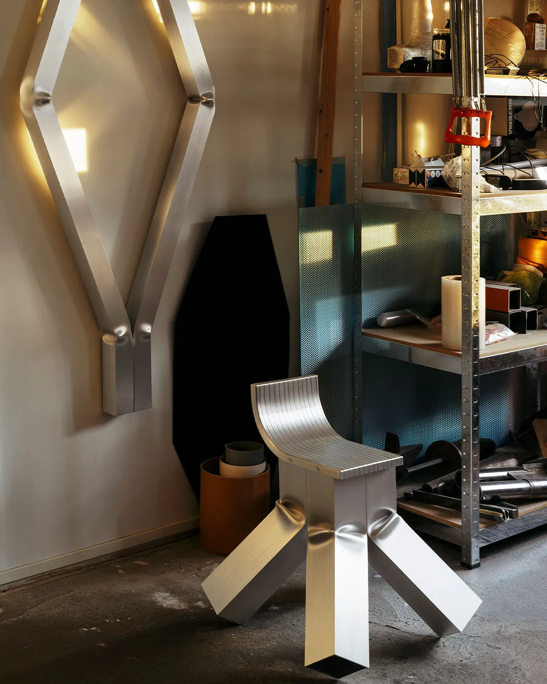 Detail of David Taylor's SPECIAL EFFECTS showing unconventional material combinations and finish treatments