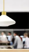 VOLVER lighting by Daniel Lavonius Jarefeldt for Örsjö featuring symmetrical design elements with elegant proportions