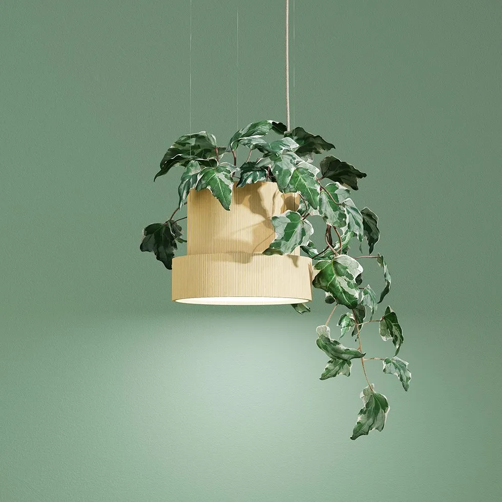 EVY lamp by Formateket for ZERO featuring customizable design that allows users to select their preferred plant element
