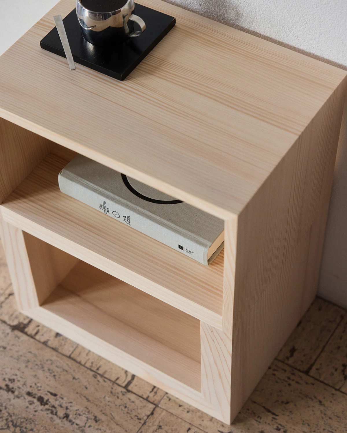 Detail view of Aldo Bakker's Cabinet showing the 3cm horizontal centerpiece and clean joinery