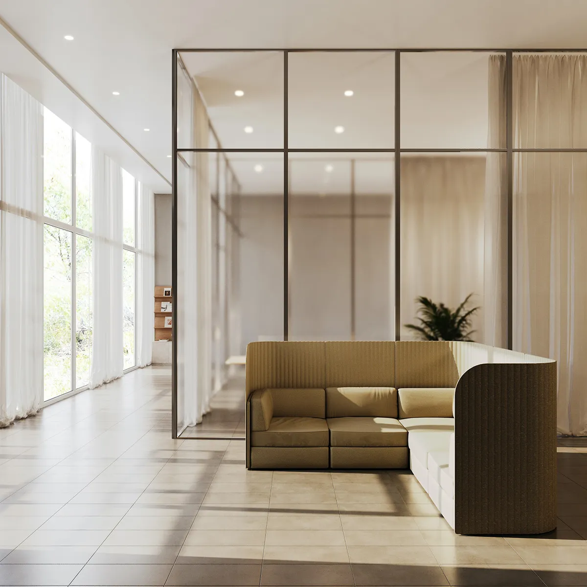 Focus Spaces modular sofa system by Note Design Studio for Zelenzio featuring configurable seating for collaborative work