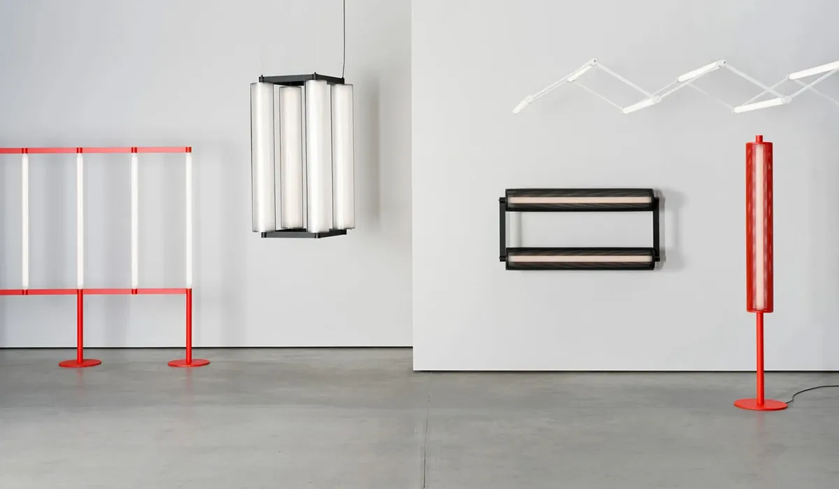 Modular Catena lighting system by Blond and Form Us With Love, showing versatile components arranged in a minimalist configuration