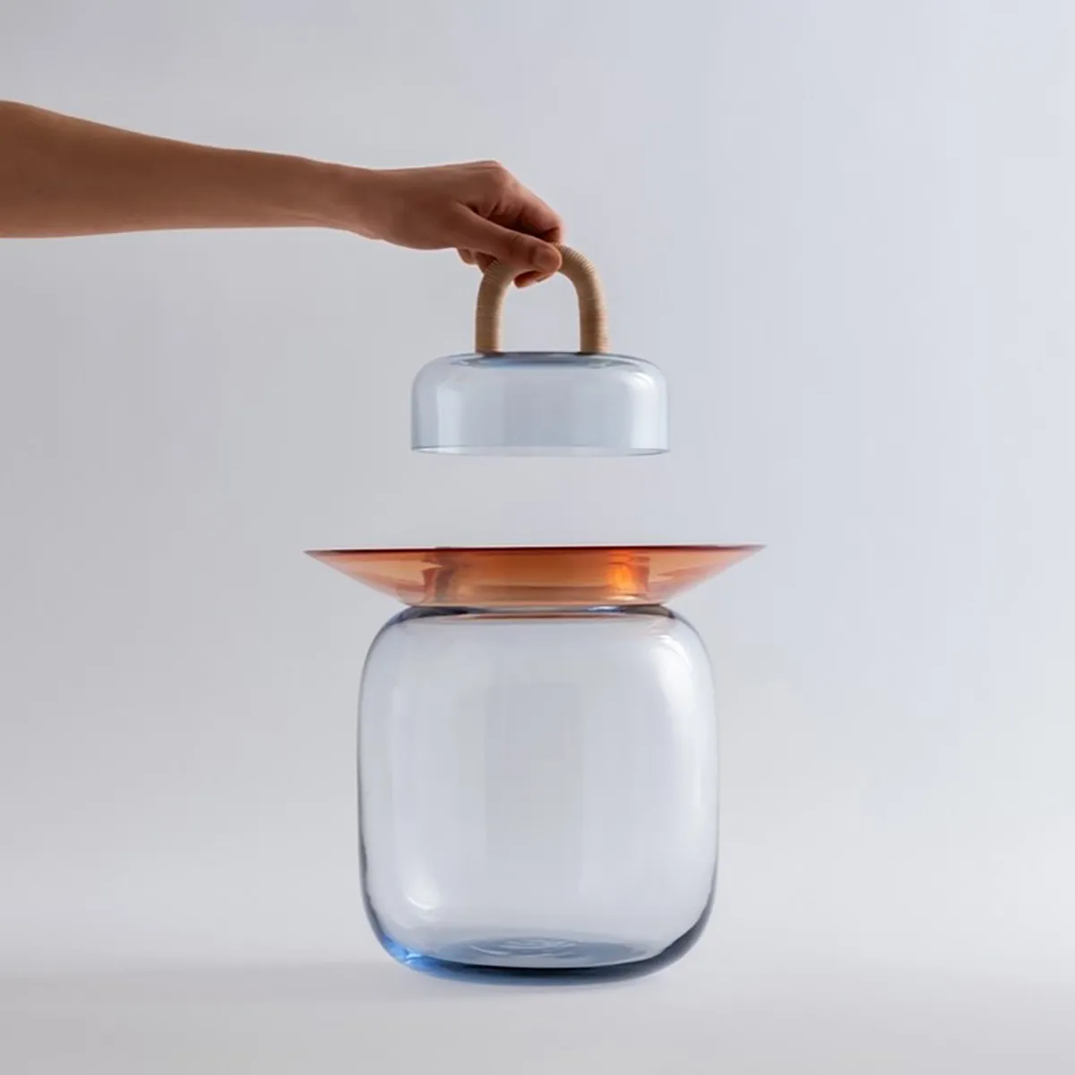 Keep glassware collection by Orrefors and Layer Design Studio featuring modular, stackable design