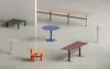 Ottavo modular table system by Form Us With Love for Kristalia featuring distinctive octagonal aluminum legs with connectivity grooves