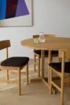 Fredericia BM80 Mogensen Shaker Table in solid oak showcasing minimalist Danish design with offset base