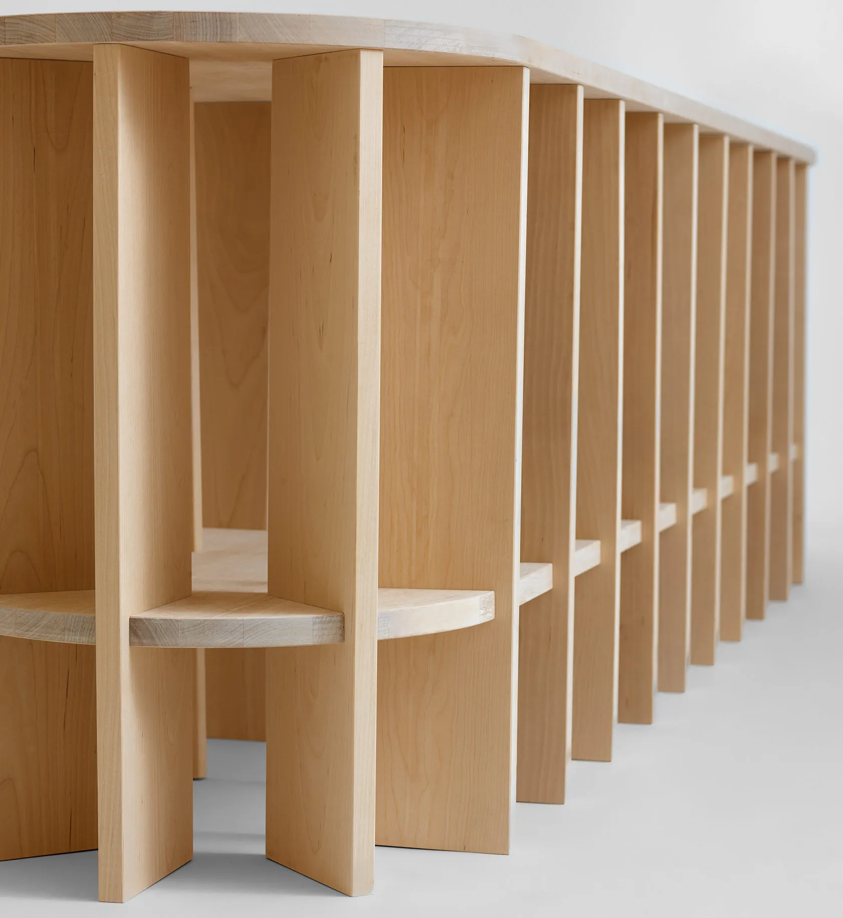 Minimalist Swedish birch bookshelf V.NA.01 in contemporary Scandinavian interior setting