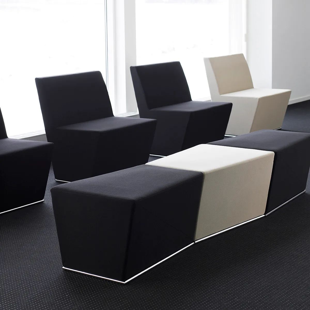 Anya Sebton Area modular seating Lammhults Swedish designer Stockholm magnetic linking Quicklink furniture design