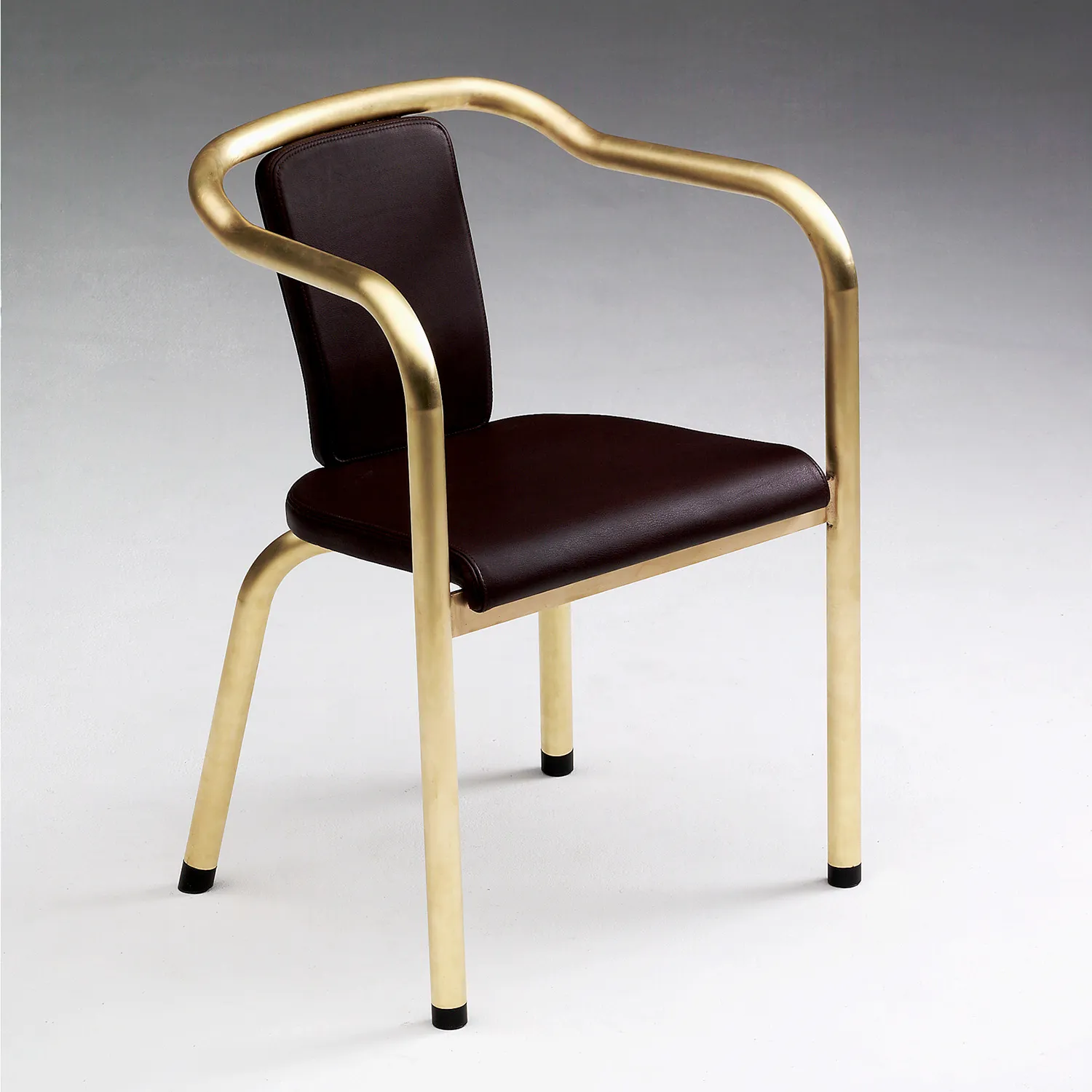 Mats Theselius Olé chair Källemo brass frame leather seat Swedish metal furniture design 2001